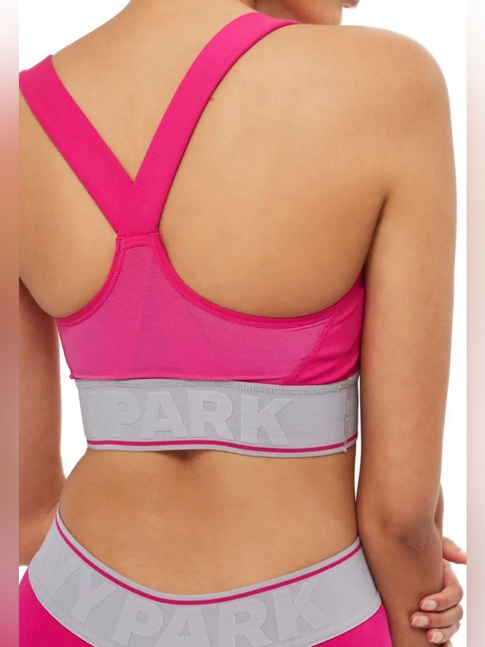 IVY PARK Pink Sports Bra with Grey Logo Band XS - Picture 2 of 9